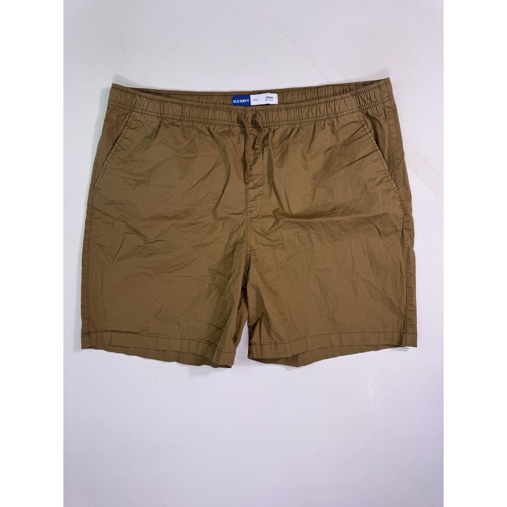 Old Navy Men's 2XL Built-In Flex Jogger Shorts Brown 7" Inseam Drawstring Casual